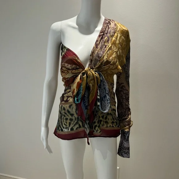 Vintage Roberto Cavalli fall 2004 Runway one-sleeve blouse - Picture 9 of 15